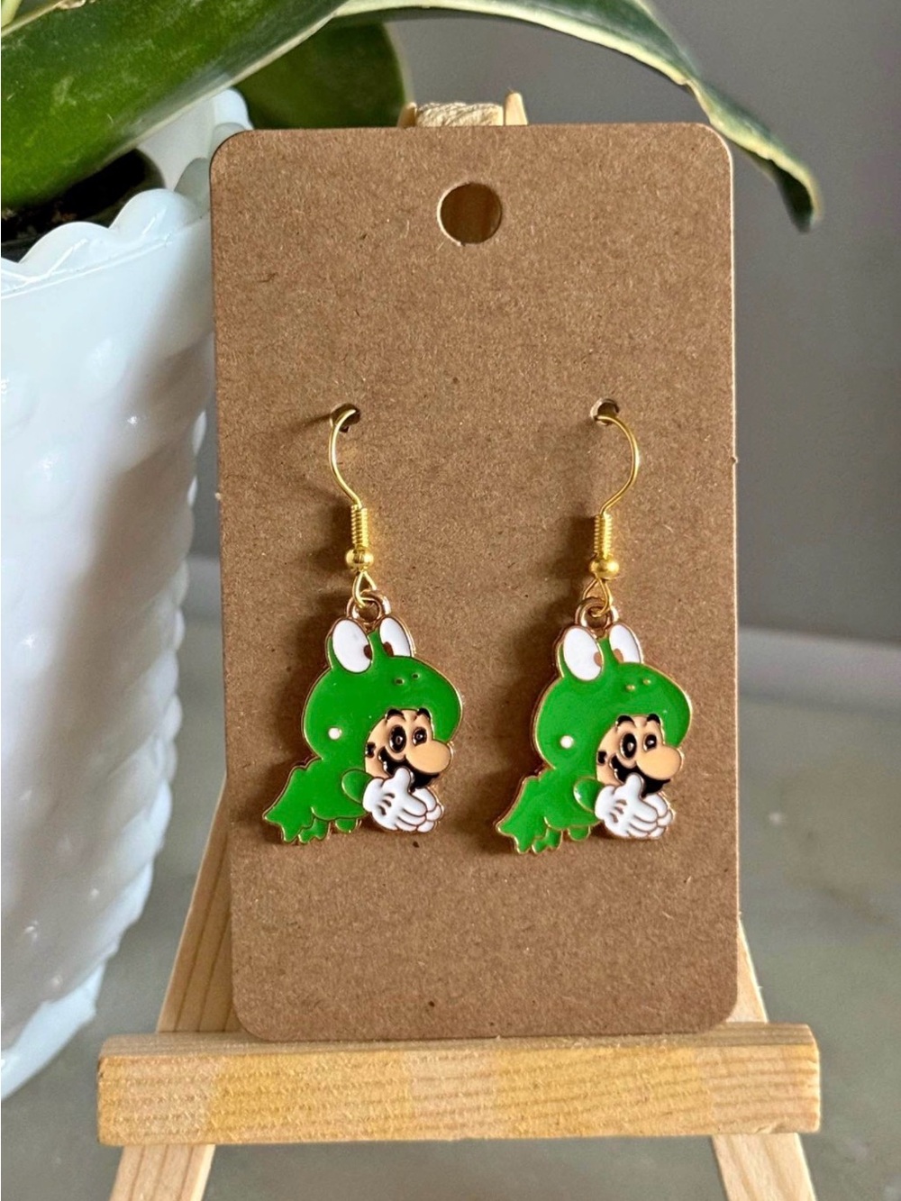 Super Mario or Luigi Dressed as Froggy Earrings